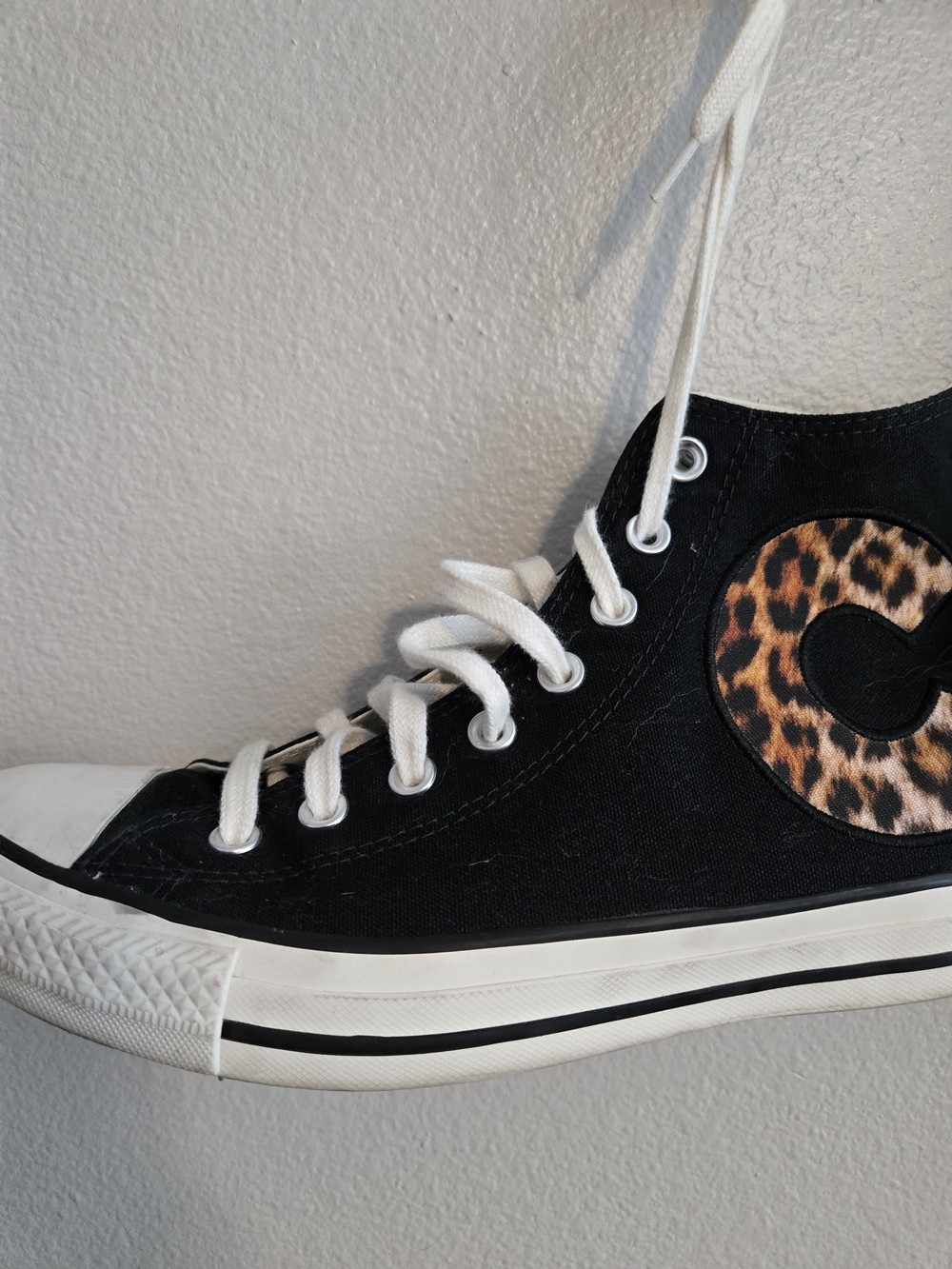 Converse Chuck Taylor All Star Black High Top Leopard C Sneakers Size 10 Men 8 - Picture 8 of 12
